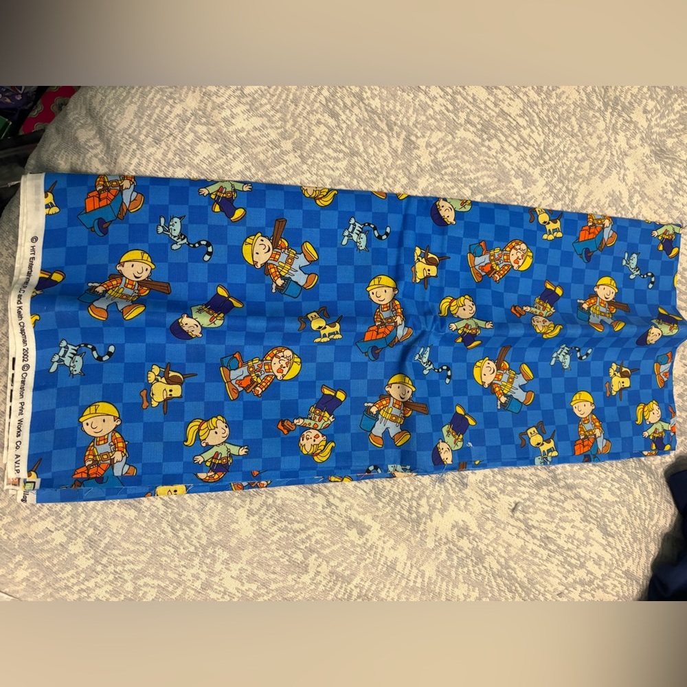 Bob the Builder Vintage Character Cotton Quilt Sewing Crafting Fabric Material